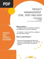 Project Management CPM, Pert and MSP