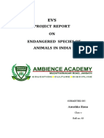 Project Report ON Endangered Species of Animals in India: Anushka Rana