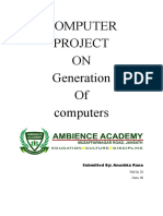 Computer Project ON Generation of Computers: (Document Title)