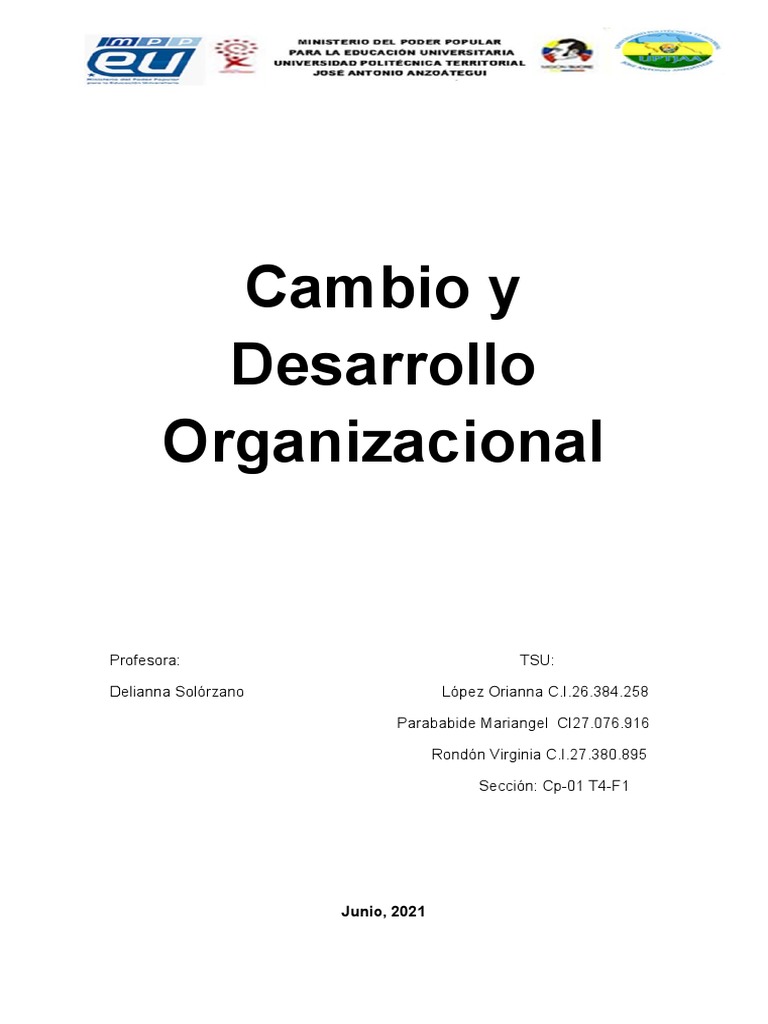 Cambio y Desarrollo Organizacional en Pymes | PDF | Gestión del cambio ...