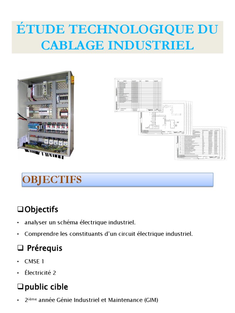 Cours Câblage Armoire électrique Industriel Pdf Cours1 - Étude Technologique Du Câblage Industriel | PDF | Électricité |  Biens manufacturés