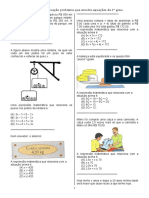 Resolver Situação Problema Que Envolva Equações de 1º Grau.