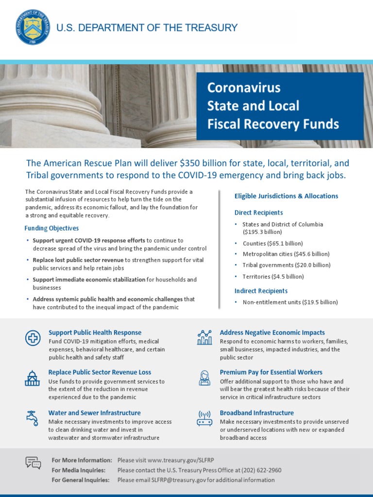 U.S. Department of Treasury State and Local Fiscal Relief Funds ...