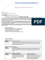 Planificación Curricular de La Experiencia de Aprendizaje #4