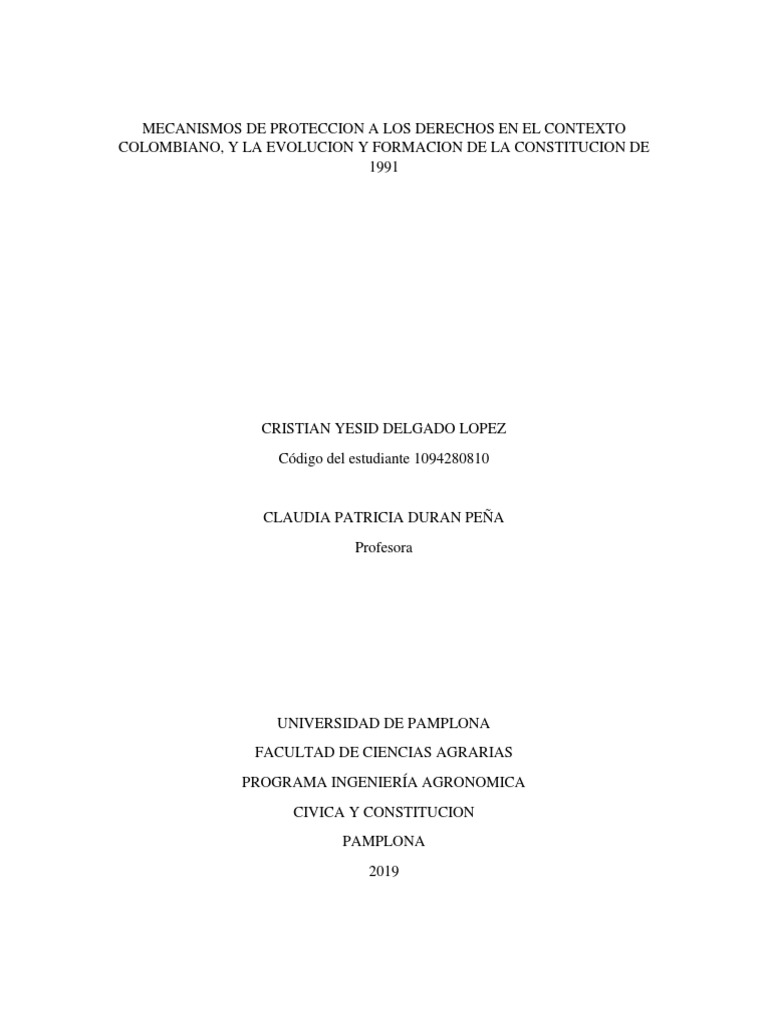 Mecanismos de Protección de Derechos en Colombia | PDF | Colombia ...