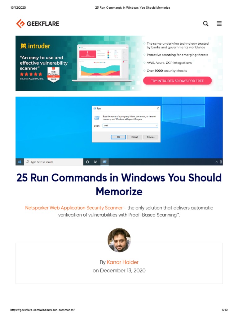 25 Run Commands in Windows You Should Memorize - EN | PDF | Computer ...