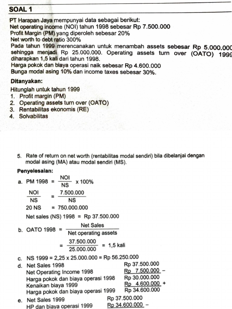 Contoh Soal Analisis Rasio Keuangan | PDF | Hukum