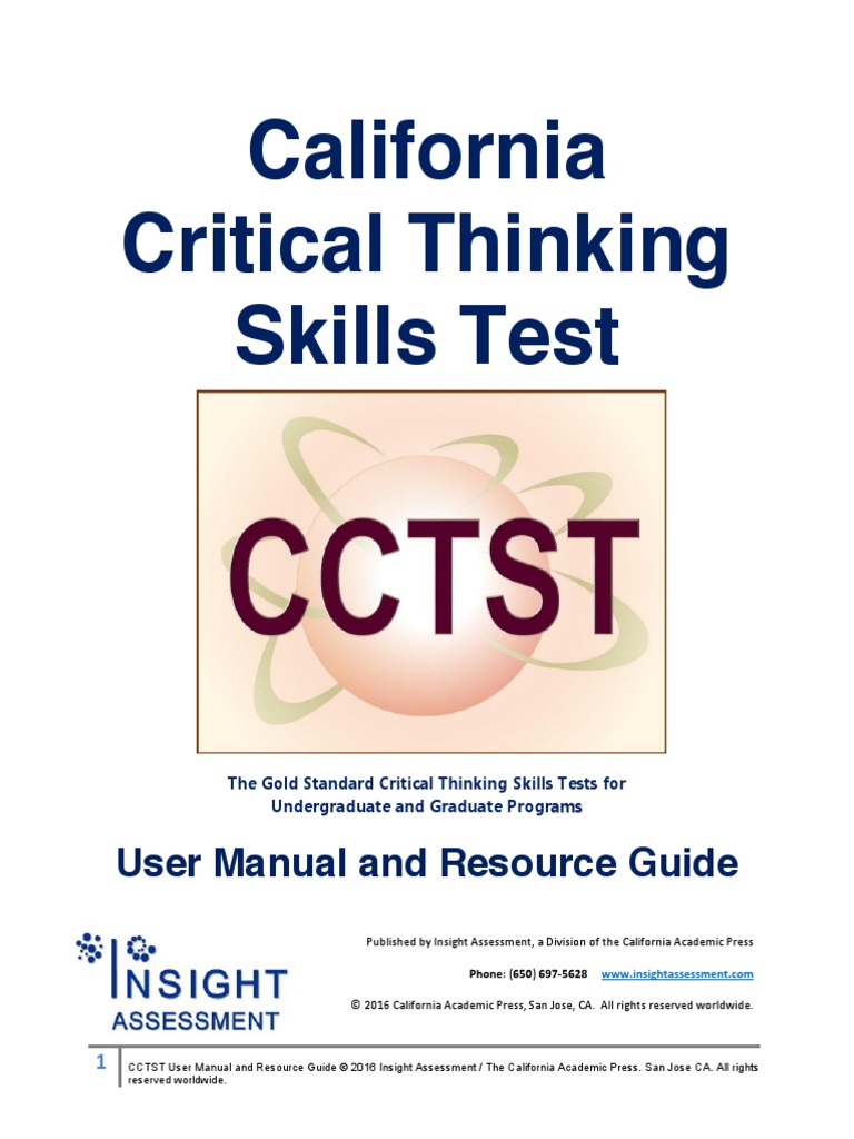 california critical thinking skills test questionnaire pdf