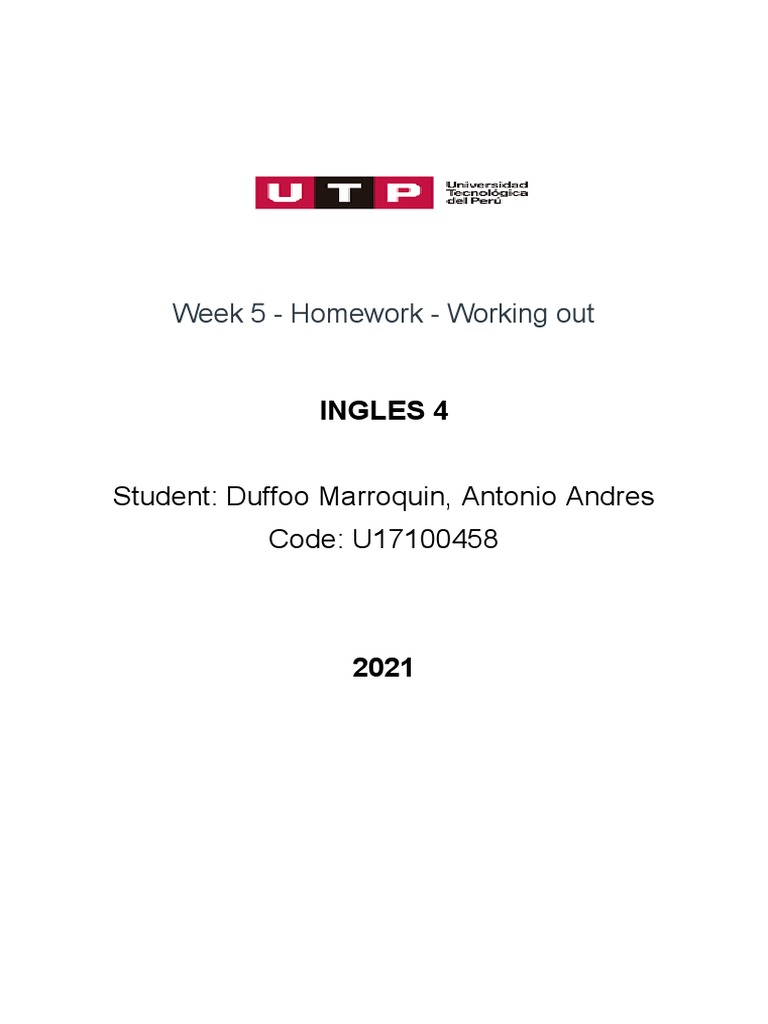homework working out ingles iv