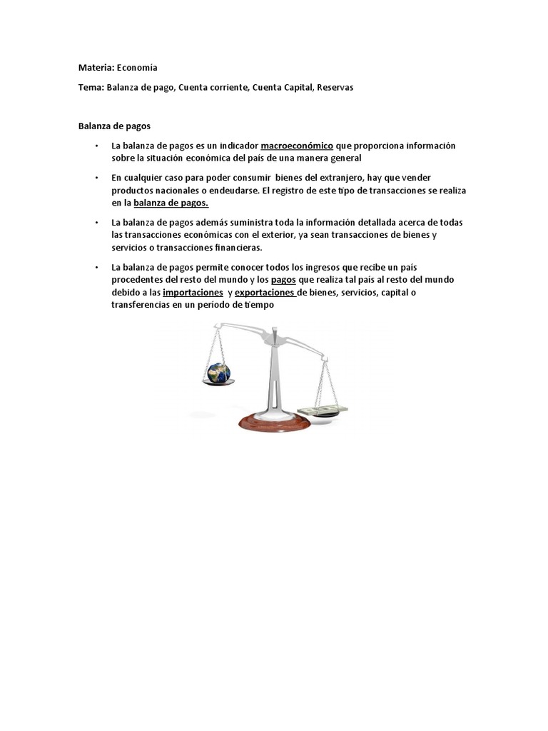 Estructura de la Balanza de Pagos | PDF | Balance de pagos | Ciencias ...