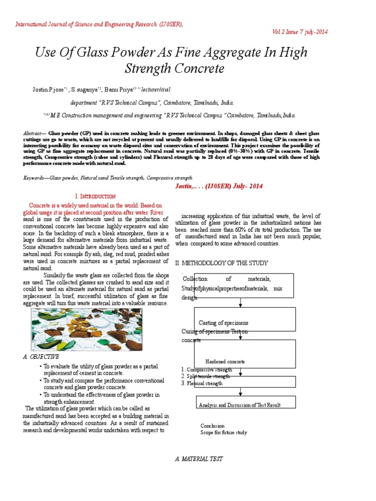 Glass Powder in High-Strength Concrete | PDF | Construction Aggregate ...