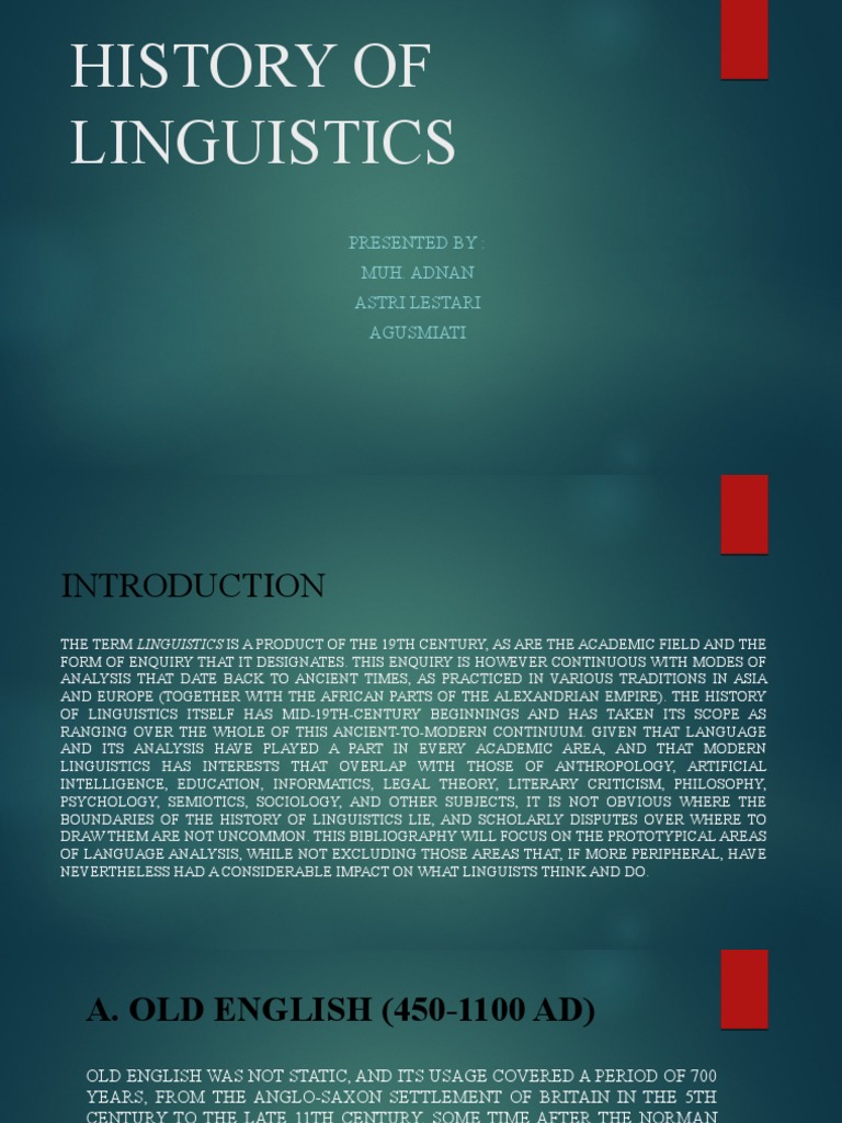 History of Linguistics | PDF | English Language | Languages