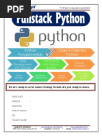 Python Fundamentals Object Oriented Python: Web Development With Django Unit Testing With Python (Pytest) Design Patterns