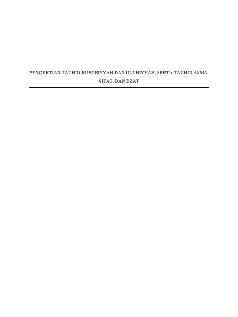 Pengertian dan Macam Tauhid | PDF