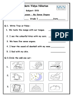 My Sense Organs - EVS Lesson for Grade 1 (35 characters