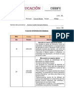 Plan de Intervenciòn - Semana Del 19 Al 23 de Octubre - San Josè