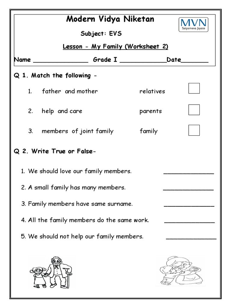My Family Worksheet 2 | PDF | Career \u0026 Growth, image size:768x1024