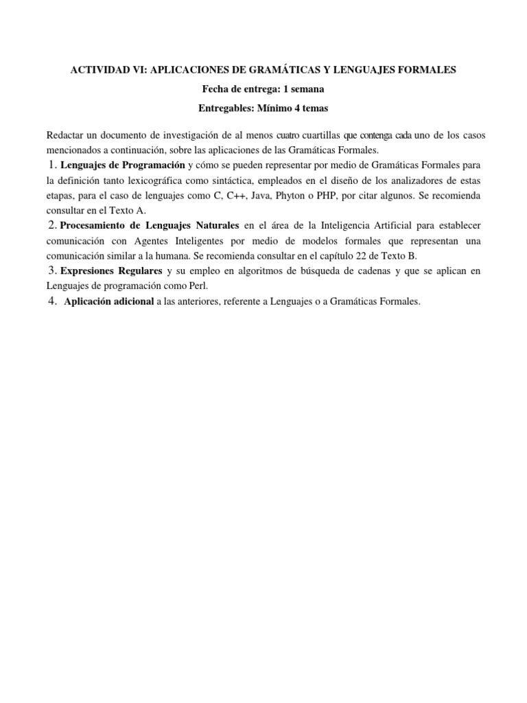 Aplicaciones de Gramáticas Formales en TI | PDF | Artes del Lenguaje y ...