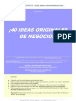 Mlm Emprendedores 40 Ideas Origin Ales de Negocios 2011