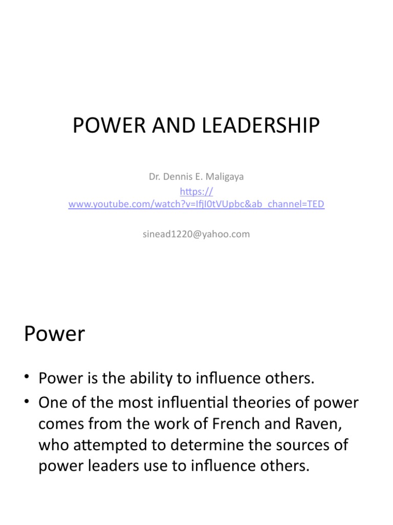 Understanding Power in Leadership | PDF | Power (Social And Political ...