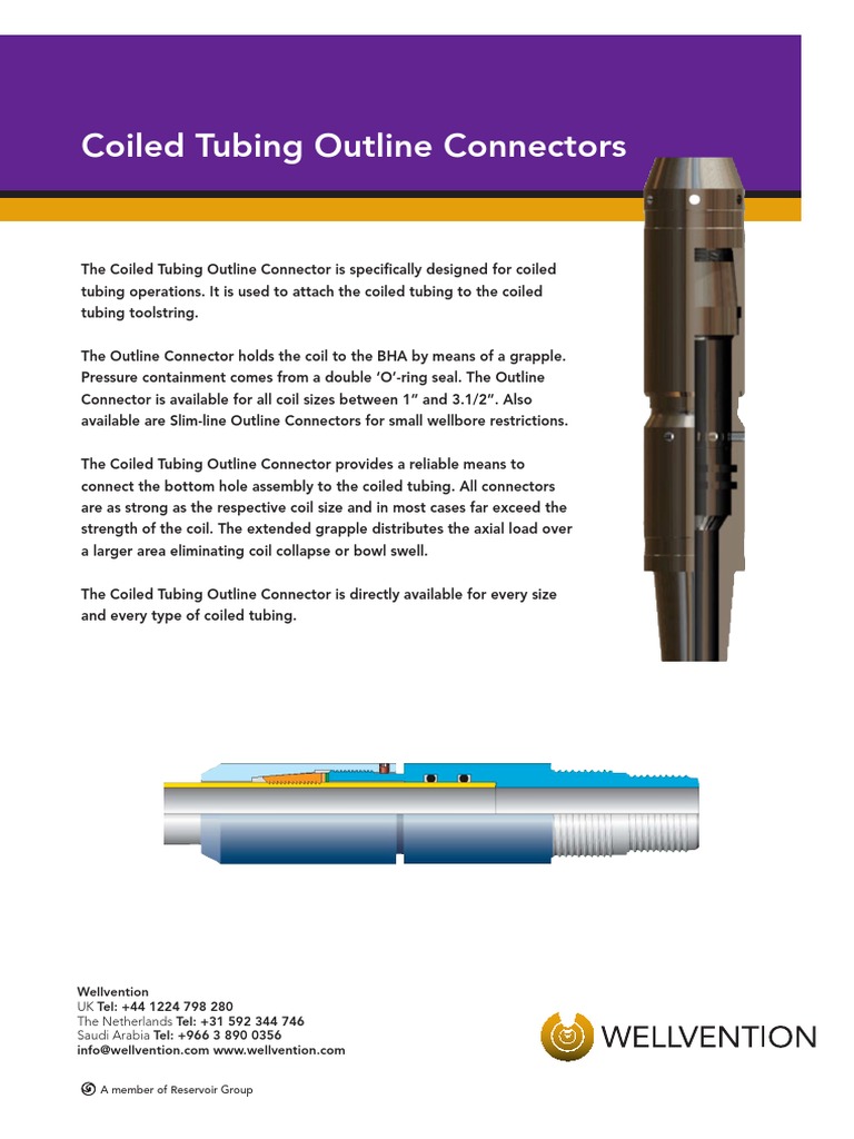 Coiled Tubing Outline Connectors: Wellvention | PDF