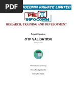 Otp Validation: Project Report On