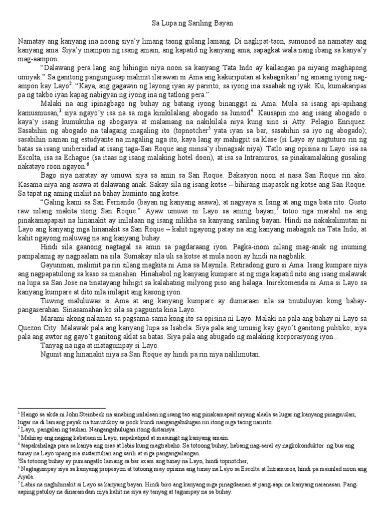 Sa Lupa Sa Sariling Bayan PDF