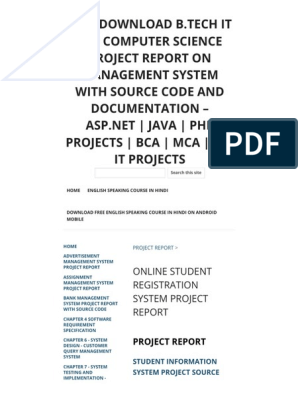 student registration system project pdf