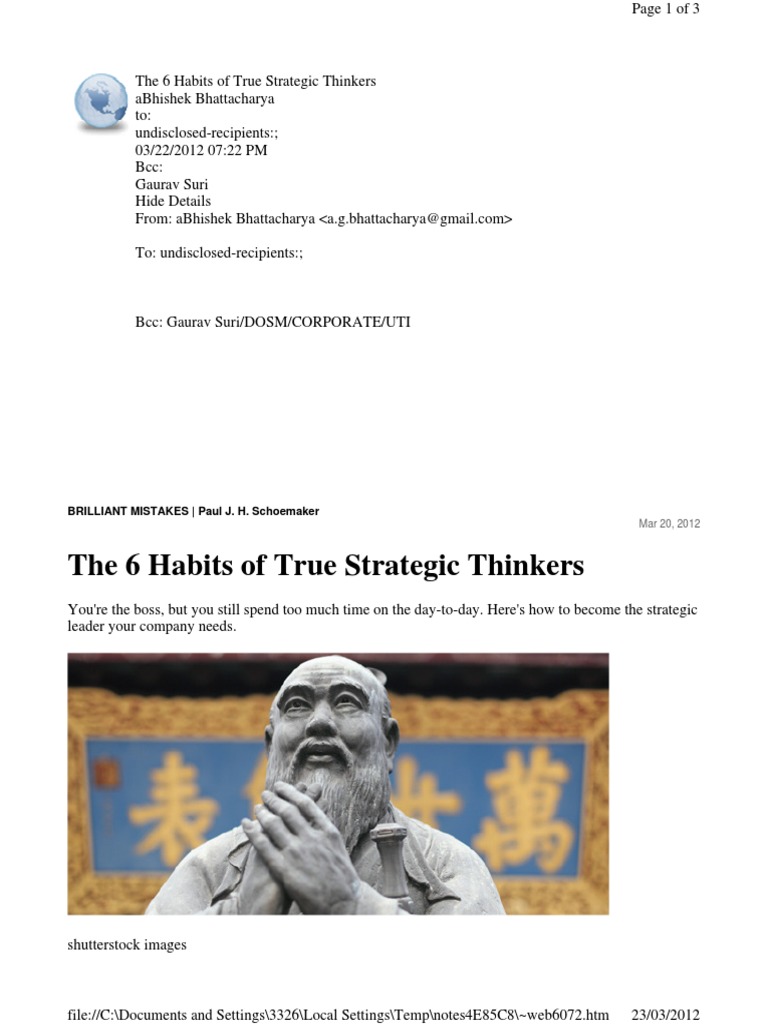 The Strategic Thinking Habits That Boost Output