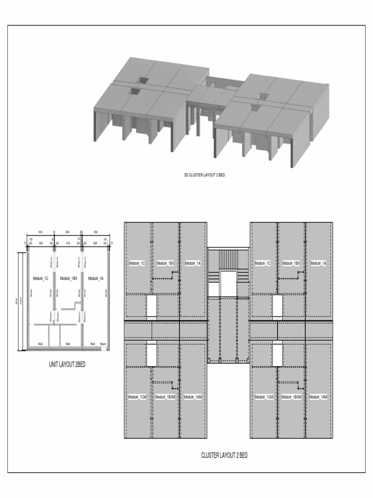 2-Bed Cluster Layout Plan | PDF