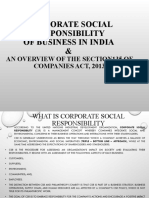 Corporate Social Responsibility of Business in India &: An Overview of The Section135 of Companies Act, 2013