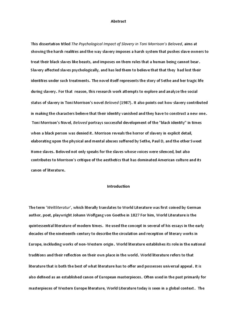 example thesis on slavery