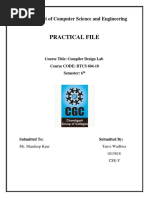 Practical File: Department of Computer Science and Engineering