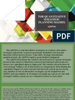 The Quantitative Strategic Planning Matrix: (QSPM)