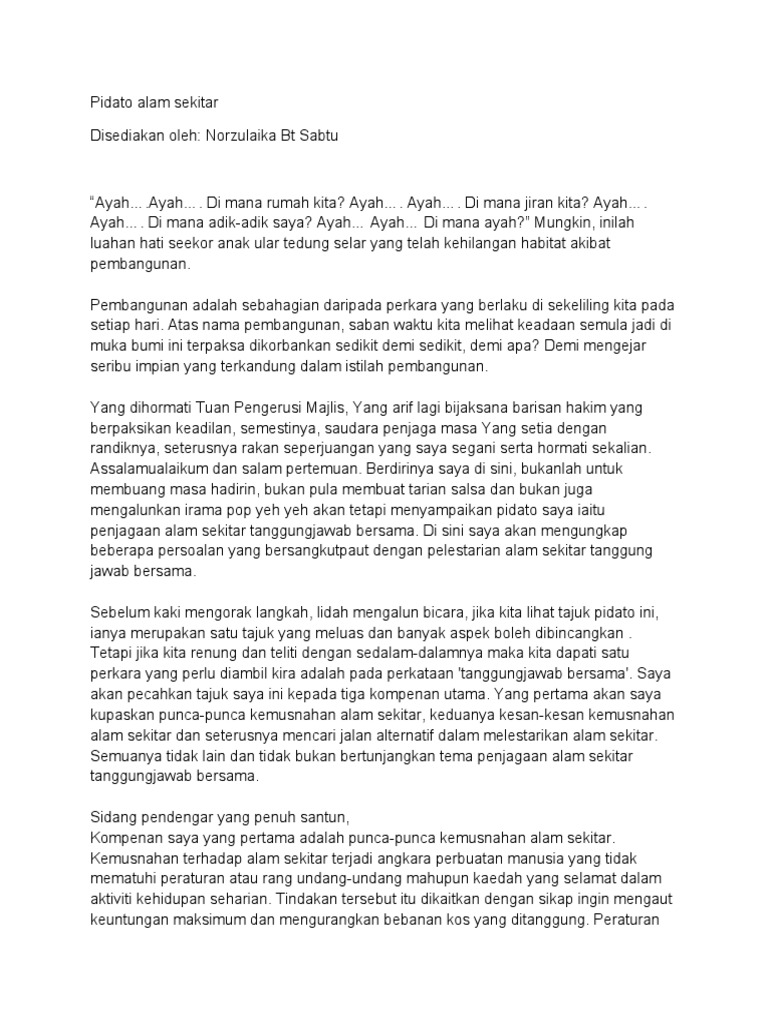 Teks Pidato Tentang Alam Kumpulan Referensi Teks Pidato