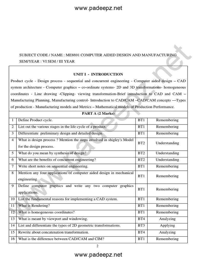 CAD/CAM Course Overview & Concepts | PDF | Numerical Control | Computer ...
