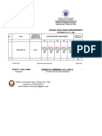 School Level Work Arrangement: Republic of The Philippines Department of Education