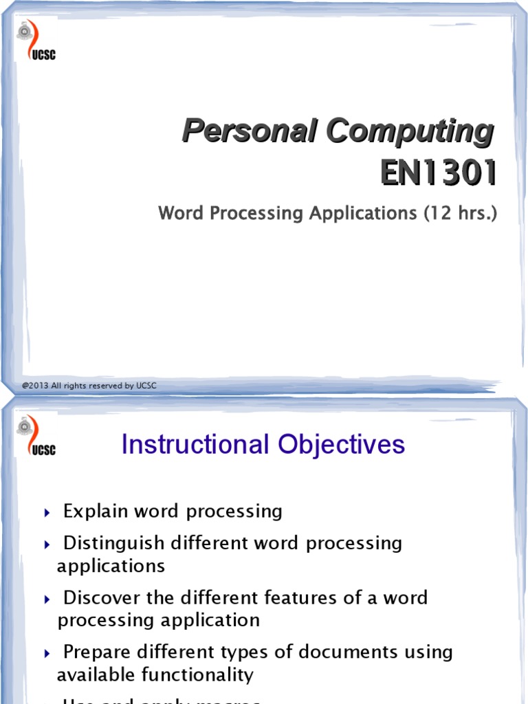 Overview of Word Processing Applications | PDF | Word Processor ...