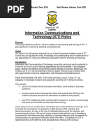 Information Communications and Technology (ICT) Policy: Policy Reviewed: Autumn Term 2018 Next Review: Autumn Term 2020