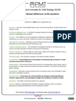 Definitions - Topic 21 Human Influences On Ecosystems - CAIE Biology IGCSE