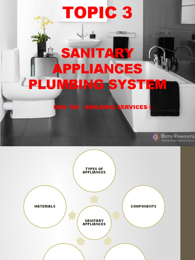 Sanitary Appliances Plumbing System Dqs 184 Building Services I