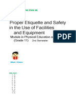 Proper Etiquette and Safety in The Use of Facilities and Equipment