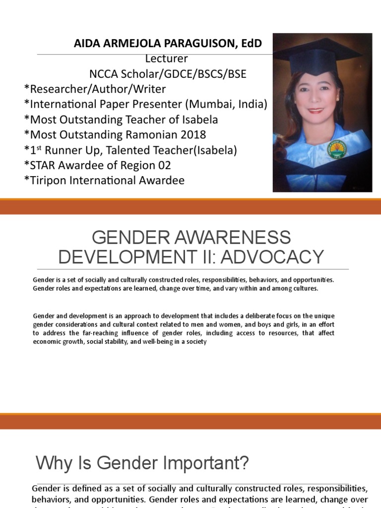Gender Awareness and Development Advocacy | PDF | Woman | Gender