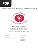 Maharaja Agrasen Institute of Technology: Operating Systems (Linux Programming and Administration) Lab