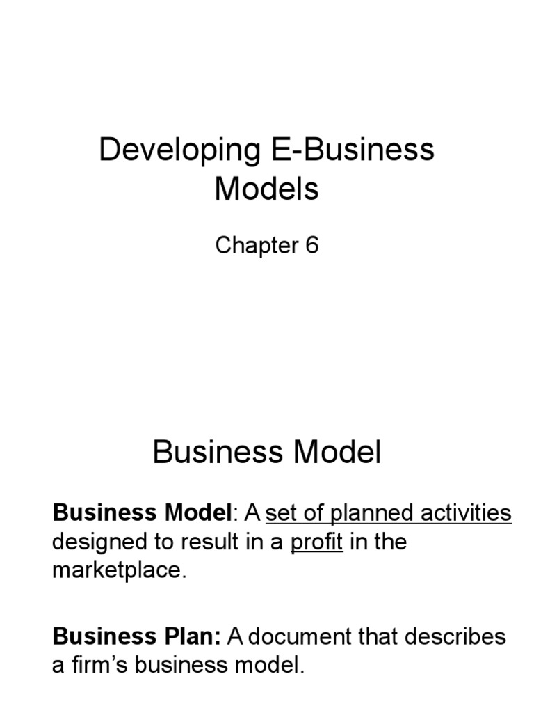 CH 6 E-Business Models | PDF | Business Model | Electronic Business