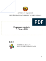 Programas ajustados 7a classe Português, Matemática, Ciências e Sociais