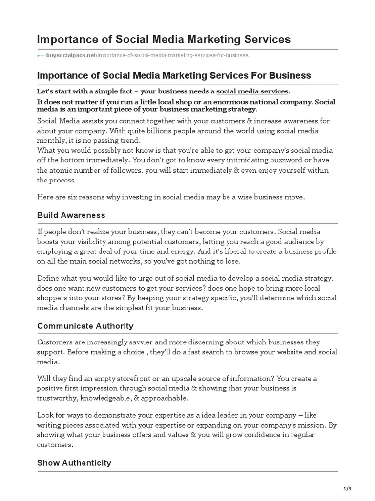 Benefits of Social Media Marketing | PDF | Social Media | Popular ...