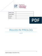 Rules in Prolog: Student Name Student Roll # Program Section