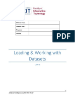 Loading & Working With Datasets: Student Name Student Roll # Program Section