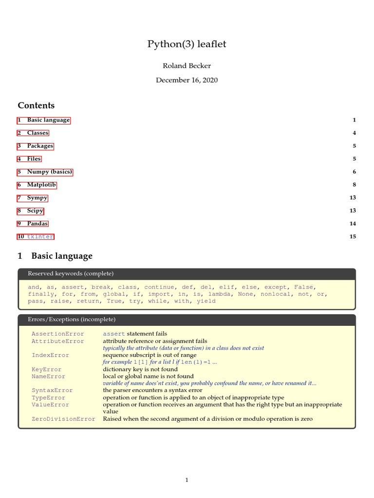 Python (3) Leaflet: Roland Becker December 16, 2020 | PDF | Parameter ...